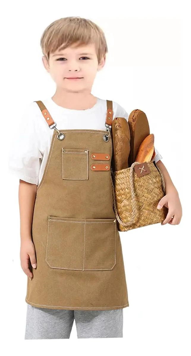 DELANTAL INFANTIL NEGRO PARA COCINAR Y PINTAR - 5