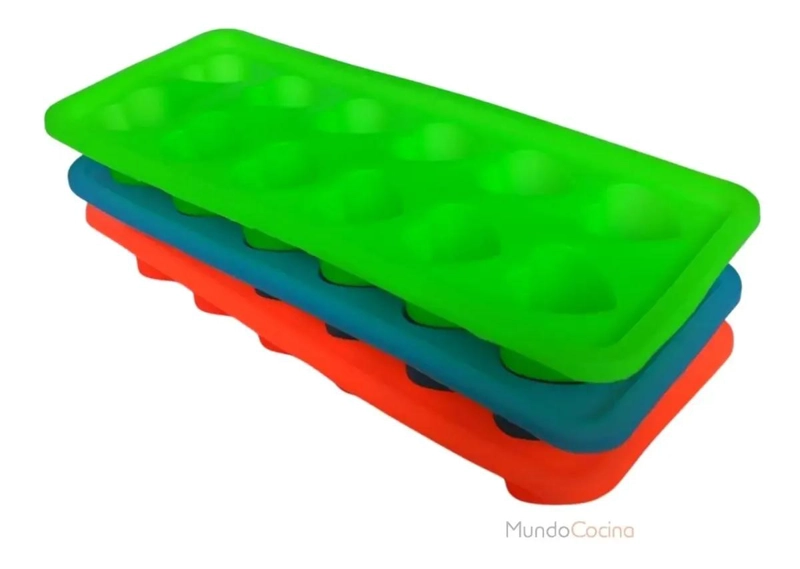 PACK DE 3 CUBETERAS DE SILICONA PARA HIELO EN FORMAS DE CORAZON - 2