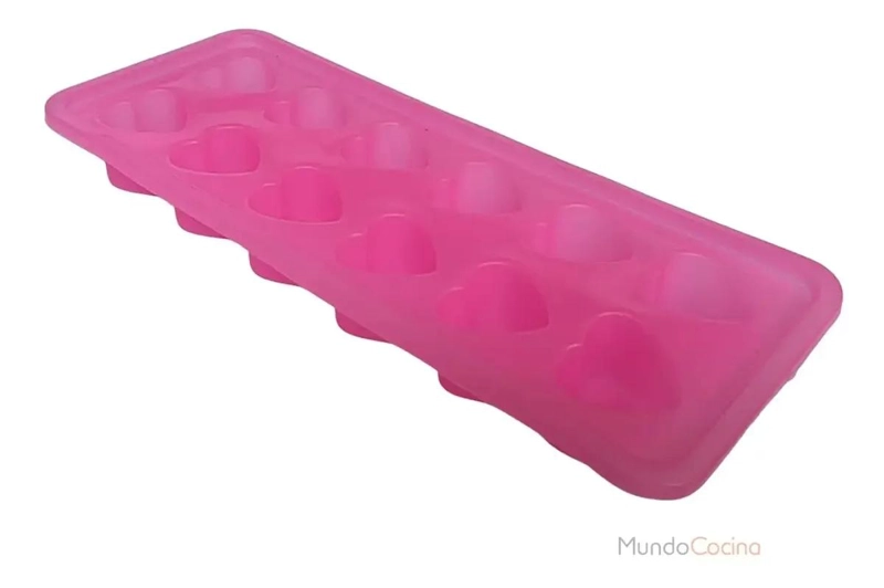 PACK DE 3 CUBETERAS DE SILICONA PARA HIELO EN FORMAS DE CORAZON - 3