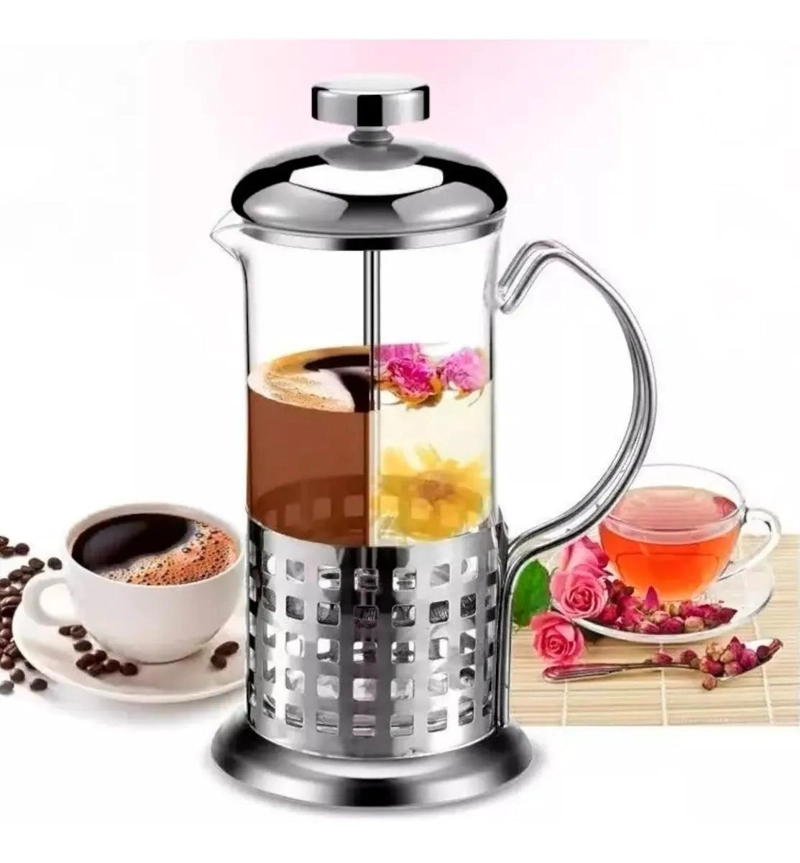 CAFETERA PRENSA FRANCESA DE ACERO INOXIDABLE 600 ML CON ESPUMADOR - 2