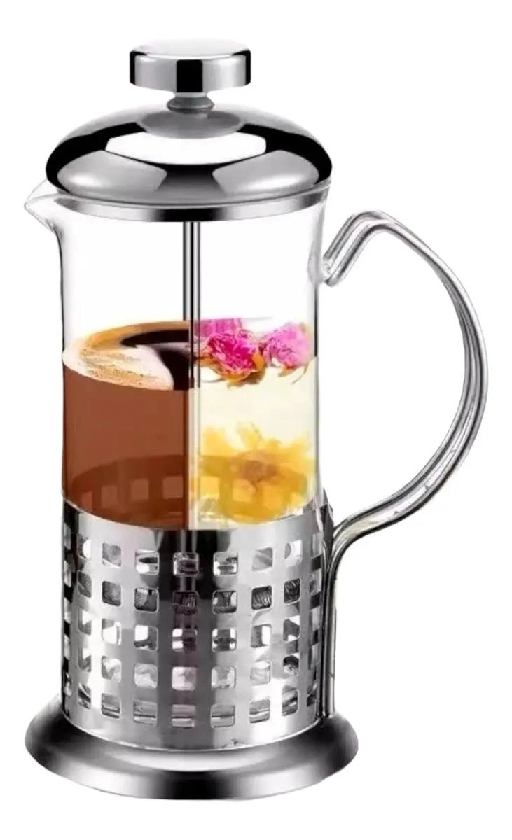 CAFETERA PRENSA FRANCESA DE ACERO INOXIDABLE 600 ML CON ESPUMADOR - 5