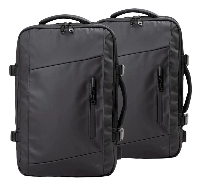 PACK DE 2 MOCHILAS IMPERMEABLES EXPANSIBLES 35L NEGRO - 1