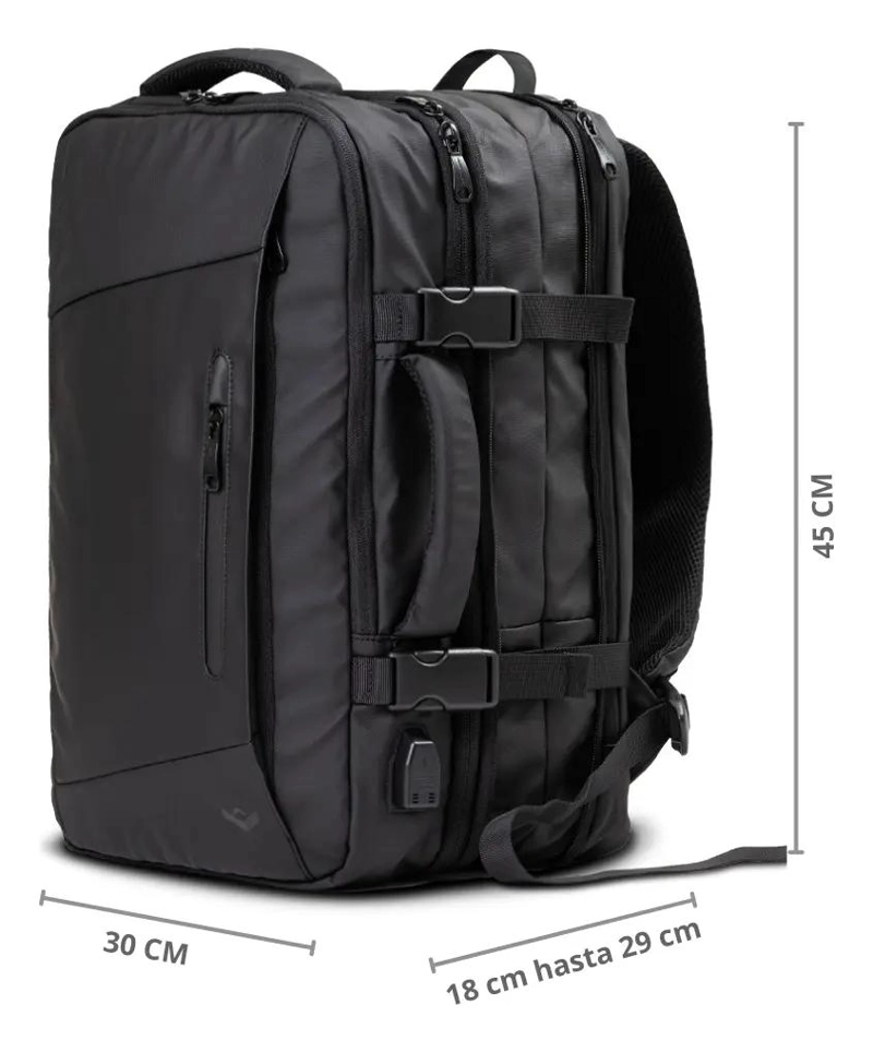 PACK DE 2 MOCHILAS IMPERMEABLES EXPANSIBLES 35L NEGRO - 5