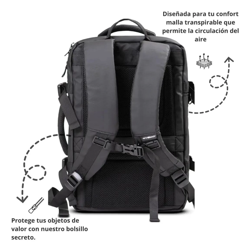 PACK DE 2 MOCHILAS IMPERMEABLES EXPANSIBLES 35L NEGRO - 6