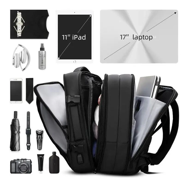 PACK DE 2 MOCHILAS IMPERMEABLES EXPANSIBLES 35L NEGRO - 7