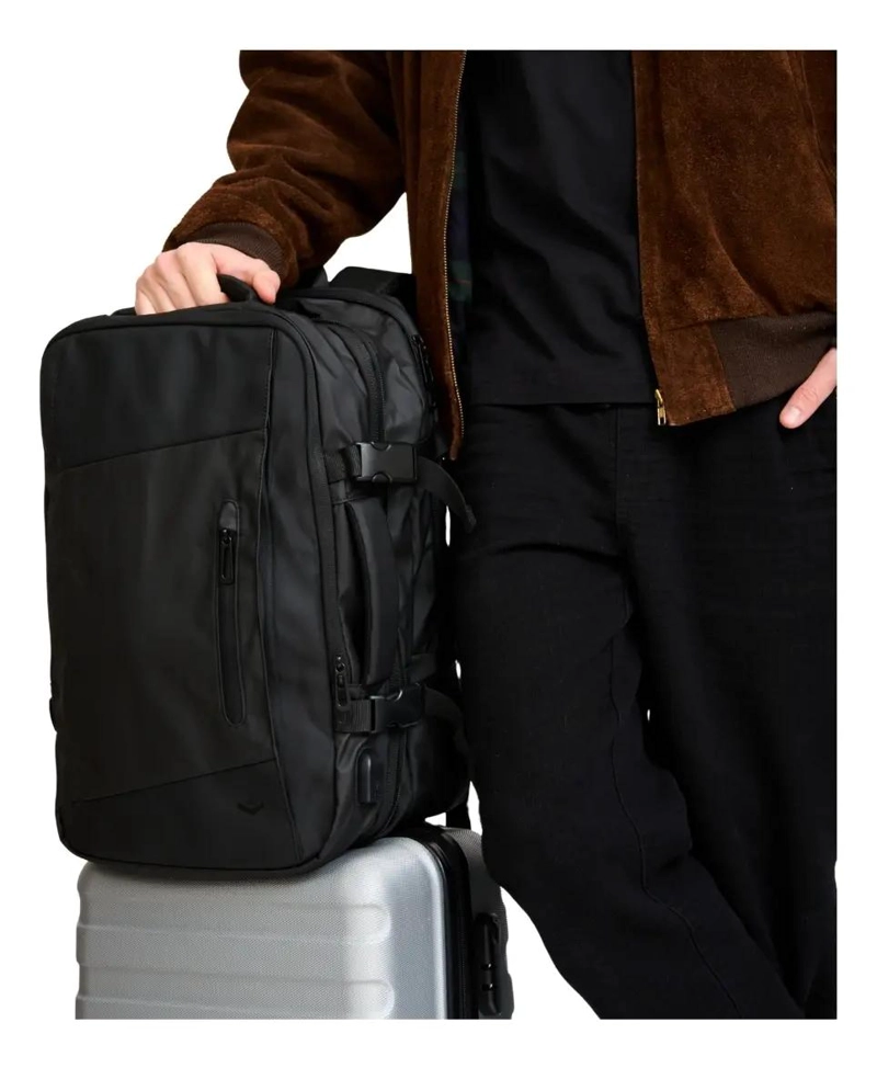 PACK DE 2 MOCHILAS IMPERMEABLES EXPANSIBLES 35L NEGRO - 8