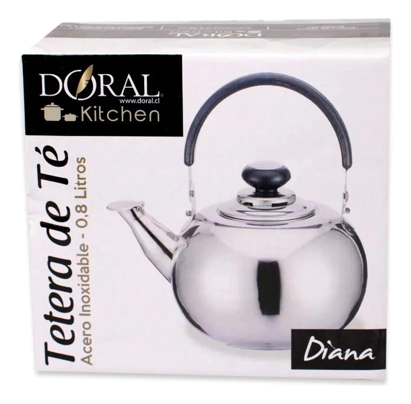 TETERA DE ACERO INOXIDABLE 0.8 LITROS CON INFUSOR ELEGANTE - 1