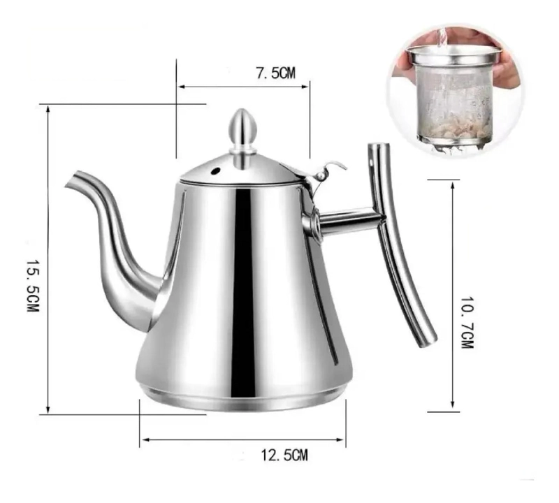 TETERA INFUSOR 1 LITRO ACERO INOXIDABLE ELEGANTE Y FUNCIONAL - 8