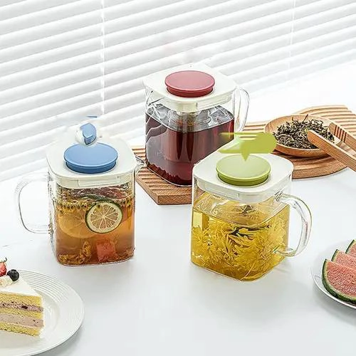 TETERA DE VIDRIO CON INFUSOR Y 4 TAZAS DE TE - 4