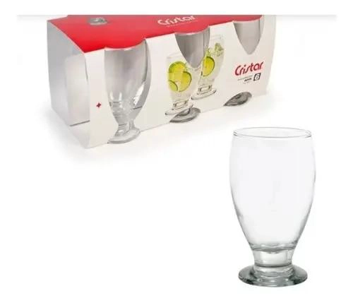 SET DE 6 COPAS DE CRISTAL PARA AGUA Y BEBIDAS TRANSPARENTES - 2