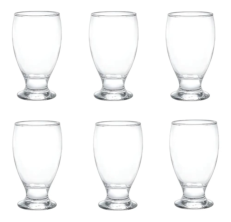 SET DE 6 COPAS DE CRISTAL PARA AGUA Y BEBIDAS TRANSPARENTES - 3