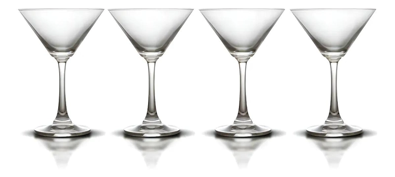 SET DE 4 COPAS MARTINI DE VIDRIO TRANSPARENTE - 1