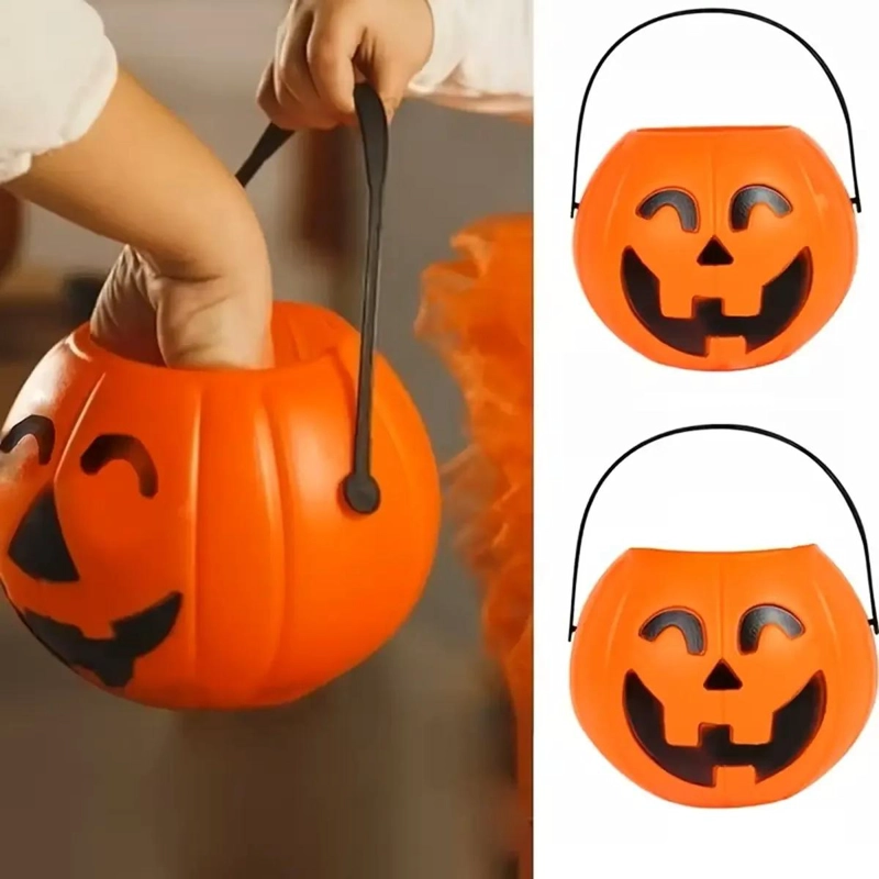 CUBETA CALABAZA ILUMINADA CON LUZ Y SONIDO PARA HALLOWEEN - 10