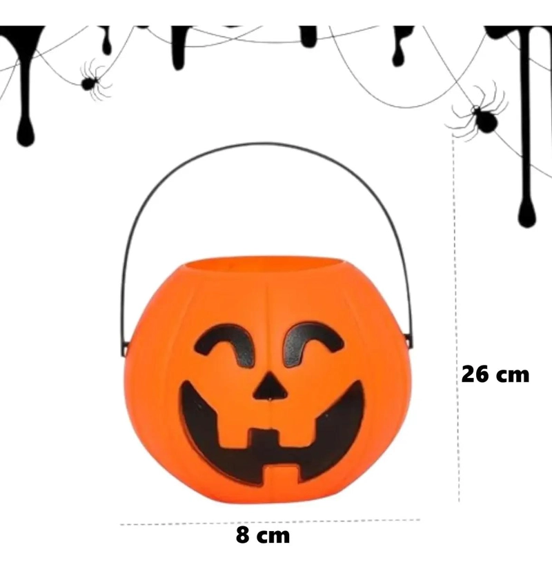 CUBETA CALABAZA ILUMINADA CON LUZ Y SONIDO PARA HALLOWEEN - 2
