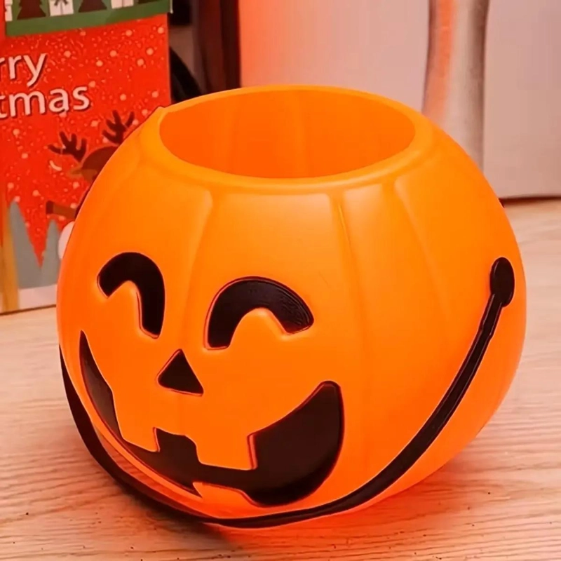 CUBETA CALABAZA ILUMINADA CON LUZ Y SONIDO PARA HALLOWEEN - 9
