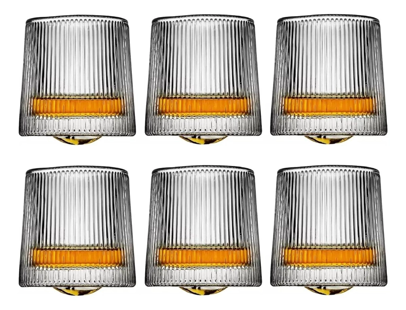 VASOS DE VIDRIO GIRATORIO 360 PARA WHISKY CON DISEÑO ELEGANTE - 1