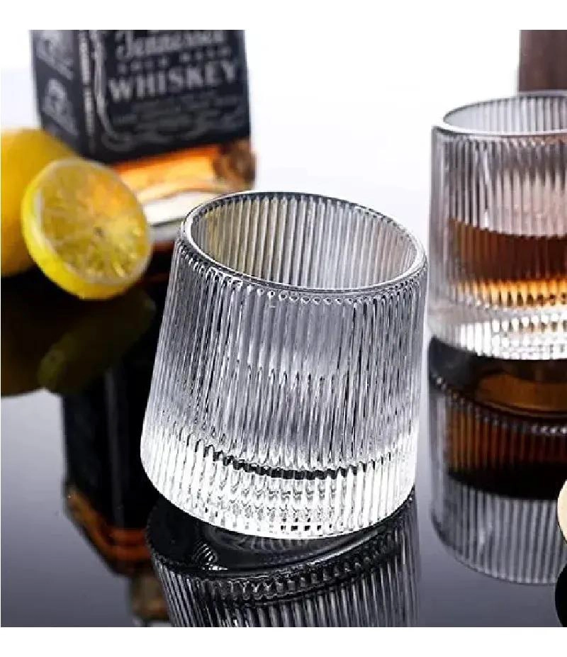 VASOS DE VIDRIO GIRATORIO 360 PARA WHISKY CON DISEÑO ELEGANTE - 2