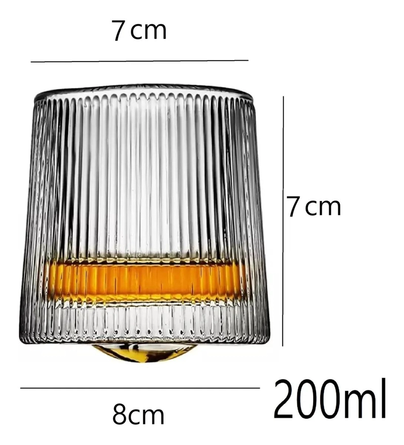 VASOS DE VIDRIO GIRATORIO 360 PARA WHISKY CON DISEÑO ELEGANTE - 3
