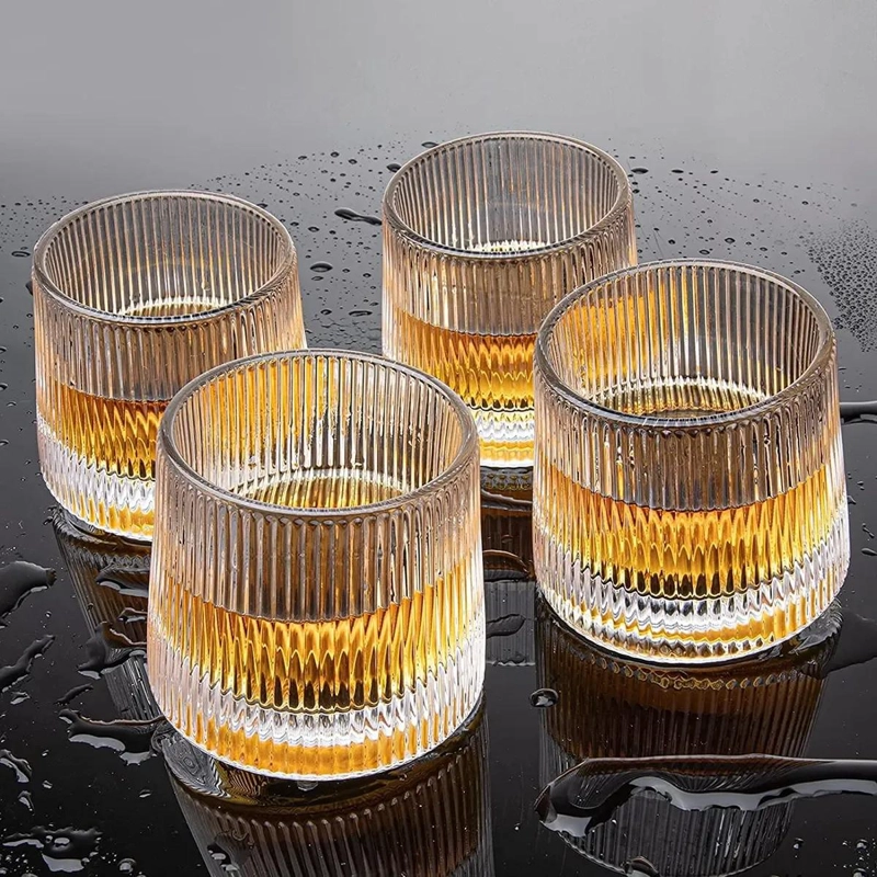 VASOS DE VIDRIO GIRATORIO 360 PARA WHISKY CON DISEÑO ELEGANTE - 7