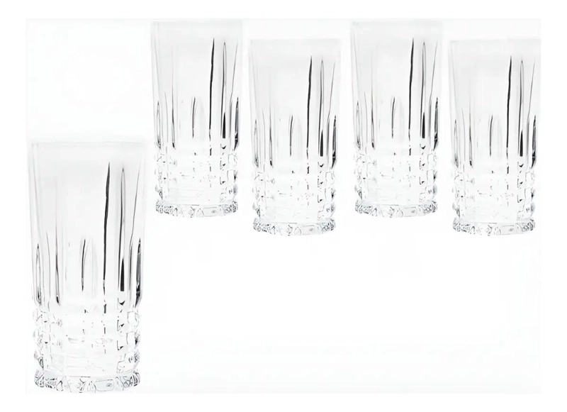 SET DE 6 VASOS ALTOS DE VIDRIO PARA BEBIDAS 360ML - 1