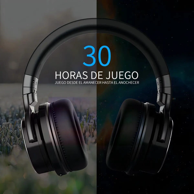 AUDIFONOS INALAMBRICOS GAMER CON CANCELACION DE RUIDO Y MICROFONO - 2
