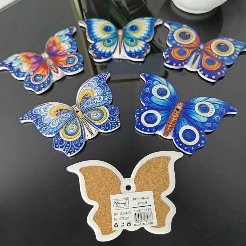 JUEGO DE POSAVASOS DE CERAMICA Y CORCHO, 6 UNIDADES - 3