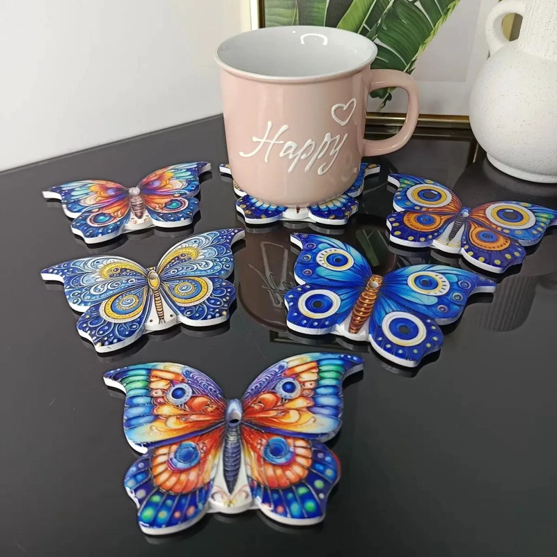 JUEGO DE POSAVASOS DE CERAMICA Y CORCHO, 6 UNIDADES - 4
