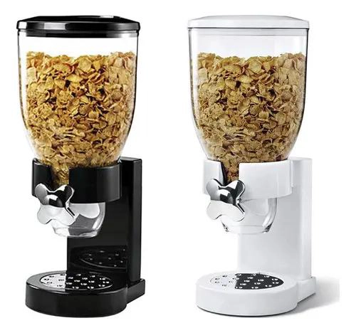 DISPENSADOR DE CEREALES Y ALIMENTOS SECOS COLOR NEGRO - 1