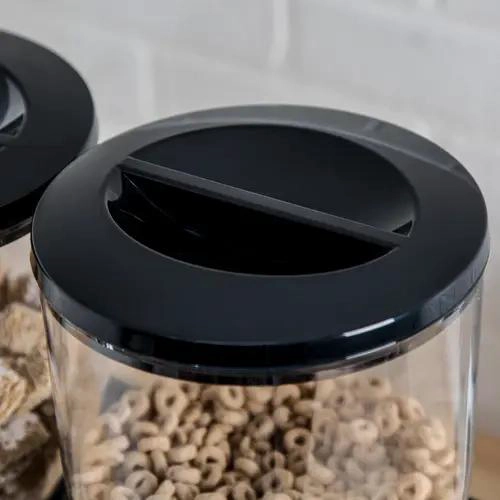 DISPENSADOR DE CEREALES Y ALIMENTOS SECOS COLOR NEGRO - 4