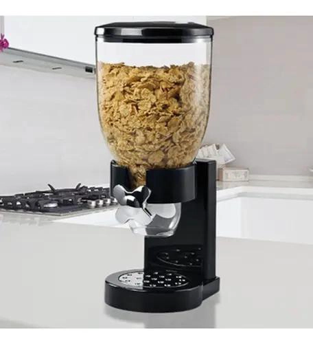 DISPENSADOR DE CEREALES Y ALIMENTOS SECOS COLOR NEGRO - 6