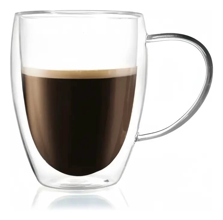 JUEGO DE 4 TAZAS DE CAFE  DE VIDRIO TE RMICO 350ML - 3
