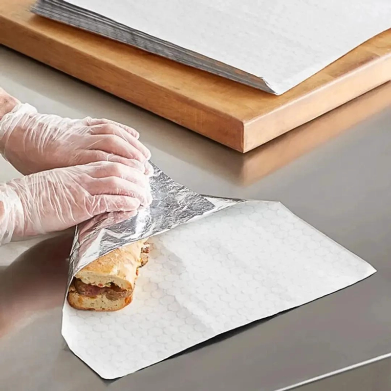 PAPEL ANTIGRASA DE ALUMINIO 35X35CM PARA ALIMENTOS - 3