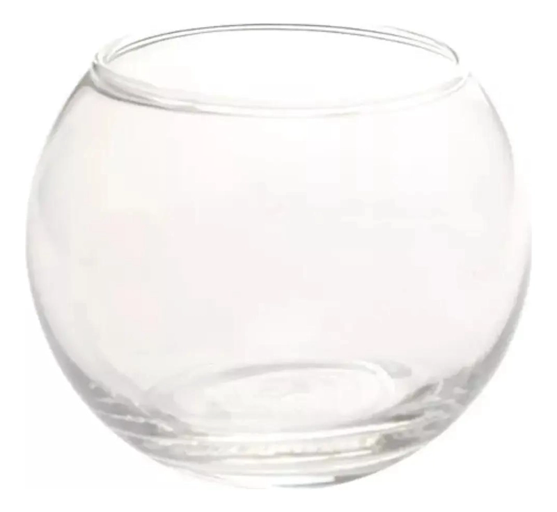 PECERA DE CRISTAL REDONDA PARA DECORACION Y DULCES 2200ML - 2