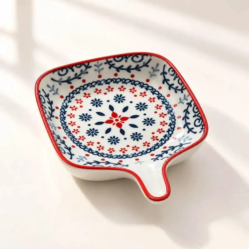 SET DE 6 POCILLOS DE CERAMICA PARA SALSAS CON DISEÑO FLORAL - 4