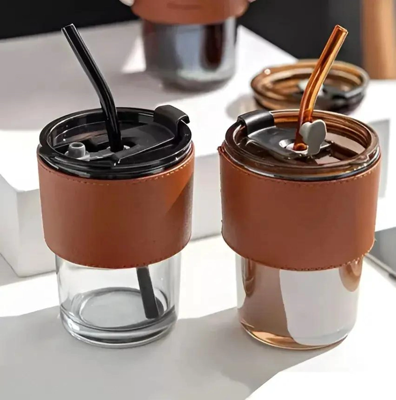 VASO DE VIDRIO CON TAPA HERME TICA Y BOMBILLA ECOLOGICA 400 ML - 3