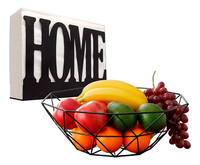 FRUTERO Y SERVILLETERO DE ACERO PARA DECORACION DEL HOGAR - 1