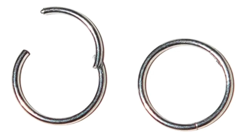 AROS CLICKER DE ACERO QUIRURGICO PARA PIERCINGS 8MM - 1