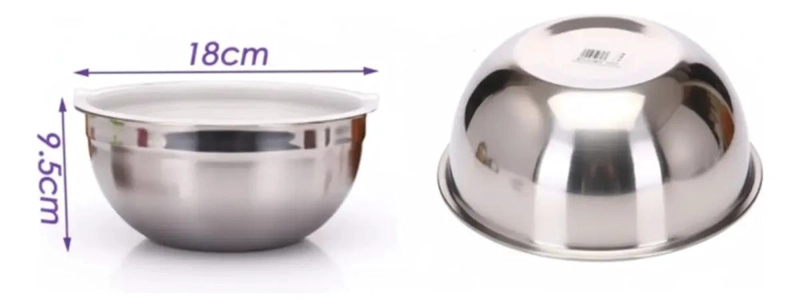 BOWL ENSALADERA ACERO INOXIDABLE 18 CM IDEAL PARA COCINA - 4