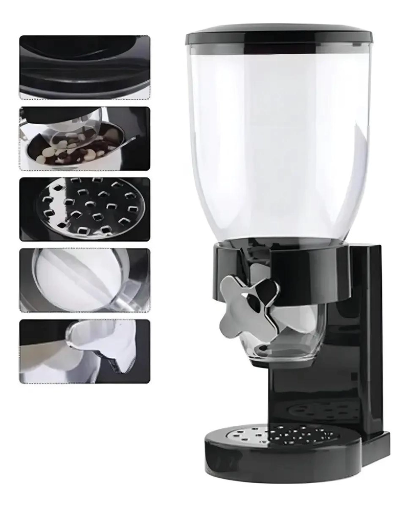 DISPENSADOR DE CEREALES HERME TICO PARA MESA CON RECIPIENTE - 3