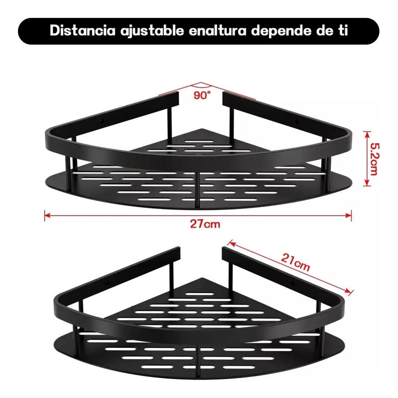 JUEGO DE ESTANTES ESQUINERO PARA DUCHA Y BAÑO 2 PIEZAS - 2