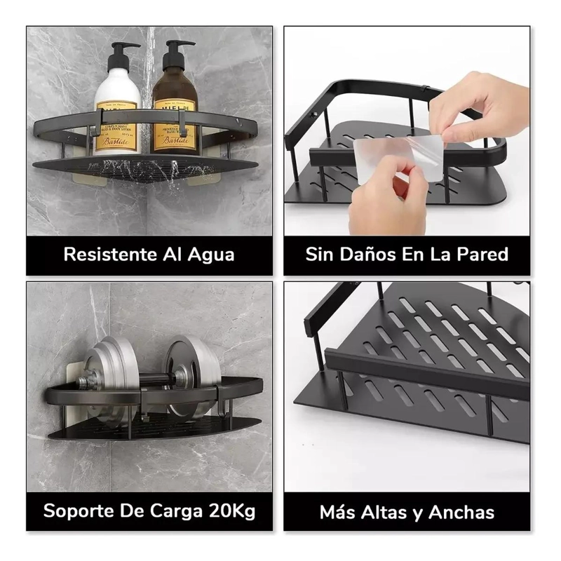 JUEGO DE ESTANTES ESQUINERO PARA DUCHA Y BAÑO 2 PIEZAS - 5