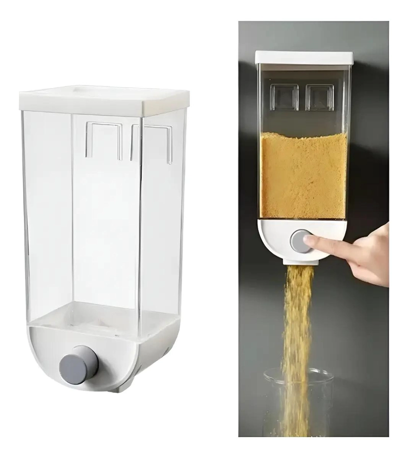 DISPENSADOR DE PARED PARA CEREAL Y FRUTOS SECOS BLANCO - 1