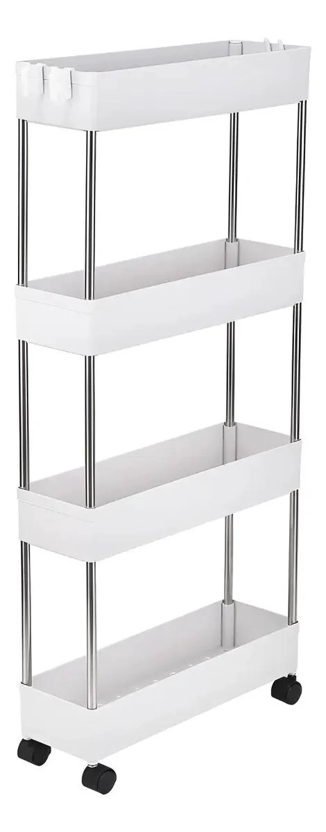 ESTANTE ORGANIZADOR ANGOSTO PARA BAÑO Y COCINA CON RUEDAS - 2