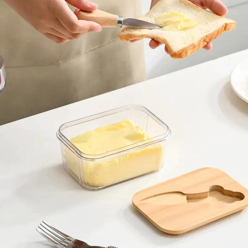 RECIPIENTE HERME TICO PARA MANTEQUILLA CON TAPA DE BAMBU - 2