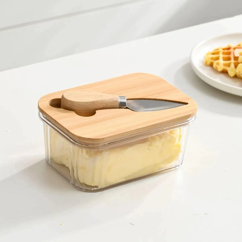 RECIPIENTE HERME TICO PARA MANTEQUILLA CON TAPA DE BAMBU - 3