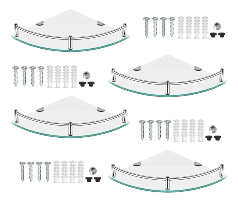 ESTANTES ESQUINEROS DE VIDRIO TEMPLADO PARA BAÑO - 9