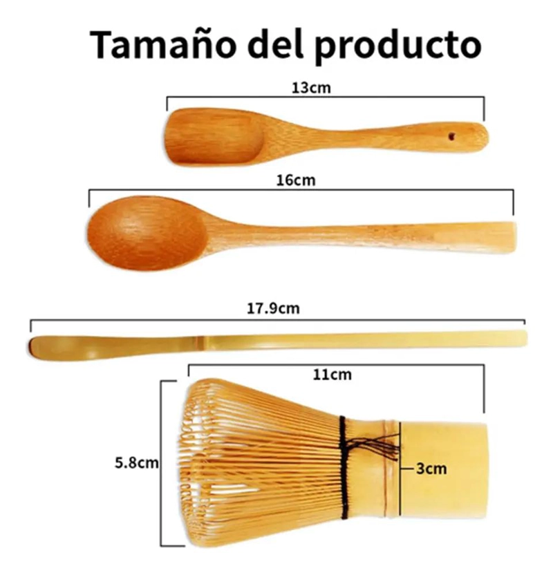 JUEGO DE UTENSILIOS PARA PREPARAR TE  MATCHA DE BAMBU - 2