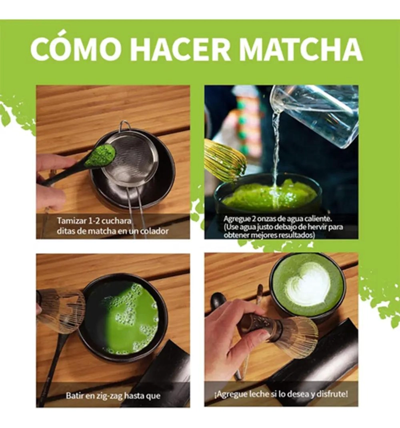JUEGO DE UTENSILIOS PARA PREPARAR TE  MATCHA DE BAMBU - 5