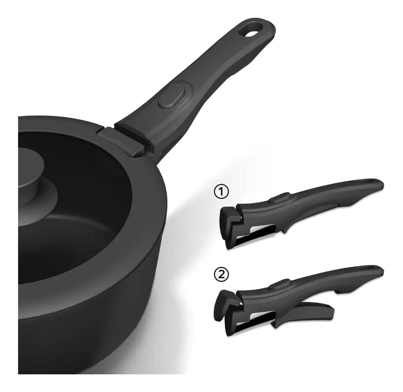 BATERIA DE COCINA 11 PIEZAS ALUMINIO FORJADO COLOR NEGRO - 3