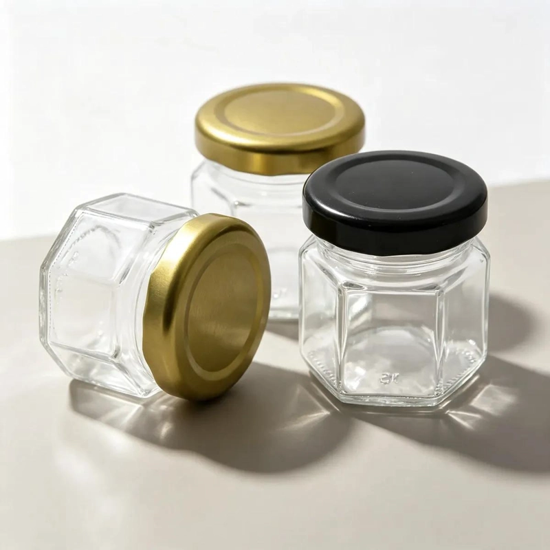 PACK DE 24 FRASCOS HEXAGONALES DE VIDRIO DE 45 ML - 2